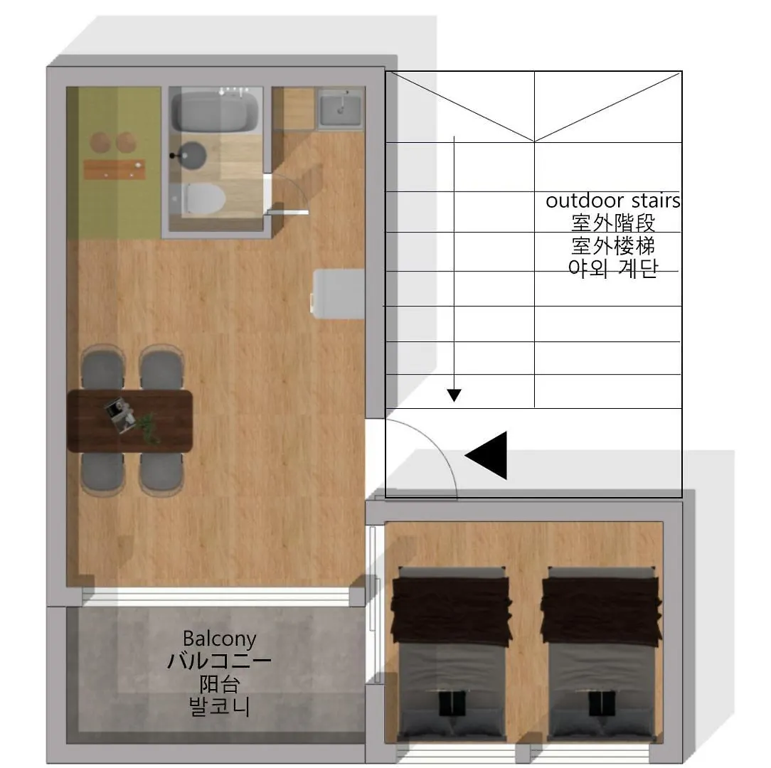 F2 Room懿 - 5 Minutes From Ebisu Cho -No Elevator Osaka Villa